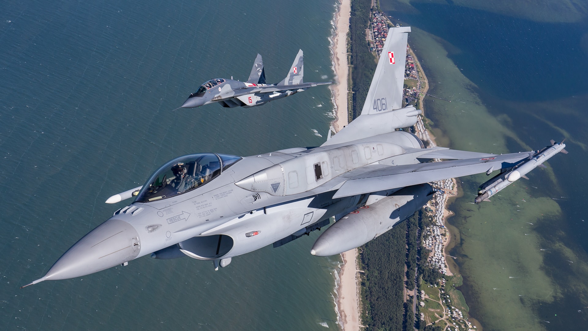 F-16 and MiG-29 Polish Air Force